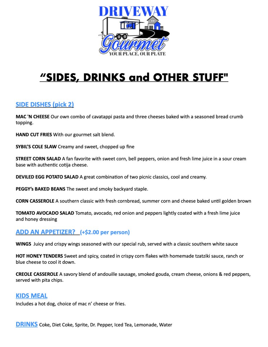 Sides, Drinks & Other Stuff